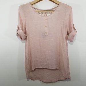 Bobeau Blouse Blush Strappy Back Size Small